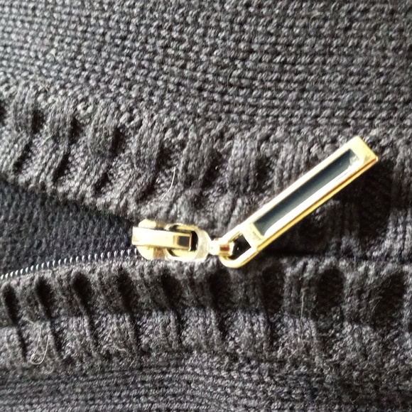 Olsen Europe NavyBlue Zippered Cardigan/Sweater Pockets Rib+Cable Knit Size S/M - Picture 6 of 7